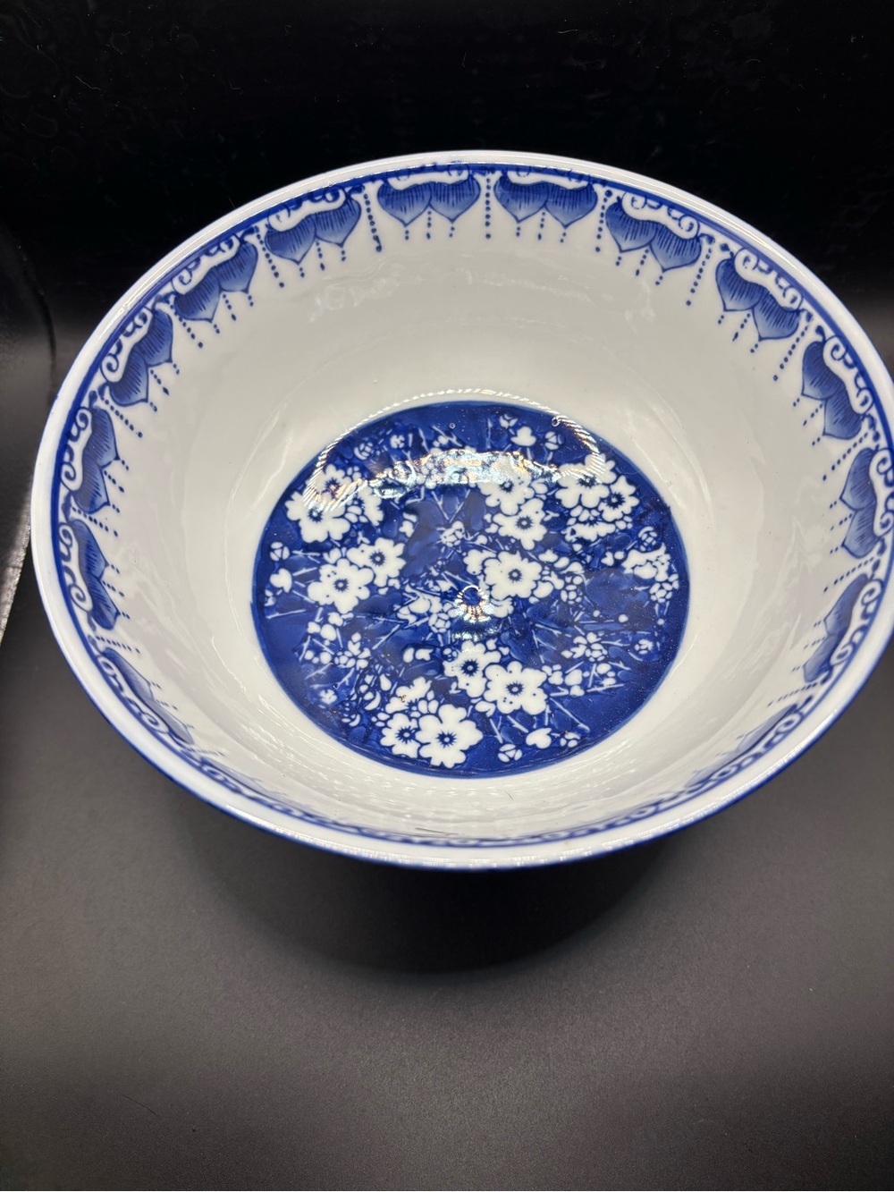 Blue Floral Pedestal Compote - Picture 2 of 12